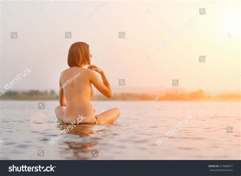 Nude Girl Sitting Water View Back Stock Photo Edit Now