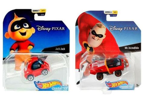 Disney Pixar Hot Wheels Character Cars Mr Incredible Jack Jack Series