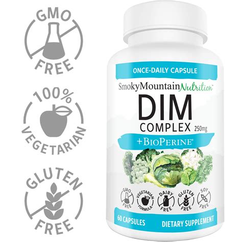 Dim Supplement 250mg Plus Bioperine Sulforaphane Dong Quai Vitamin D