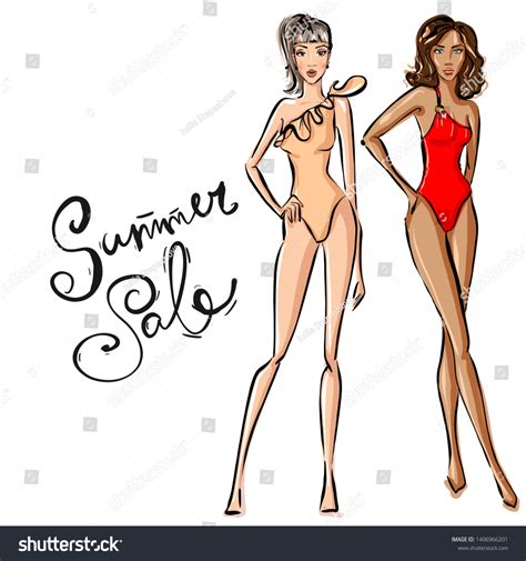 Sexy Woman Bikini Swimsuit Summer Beach 스톡 일러스트 1406966201 Shutterstock