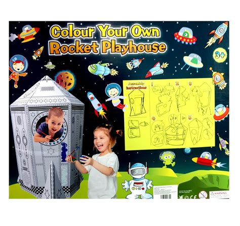 New Large Colour Your Own Rocket Space Ship House Childrens Playhouse