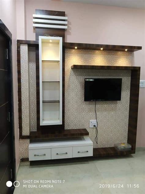 Wood WPC PVC Wall Mounted Modular LED TV Unit At Rs 1460 Sq Ft In