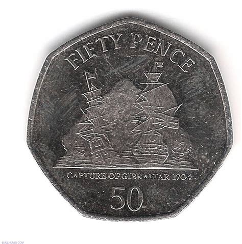 50 Pence 2009 British Colony 2001 2010 Gibraltar Coin 10500