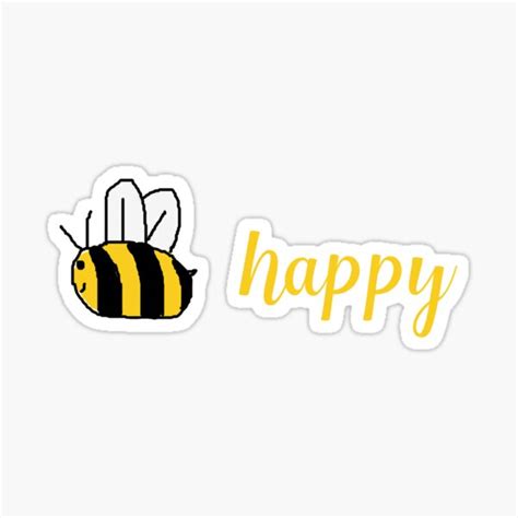 "bee happy " Sticker for Sale by stickersbyoli | Redbubble