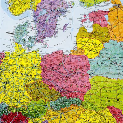 Samochodowa Mapa Europy Mapa Aria Art