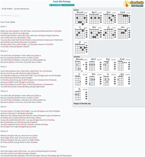 Chord Fuck Me Pumps Tab Song Lyric Sheet Guitar Ukulele Chords Vip