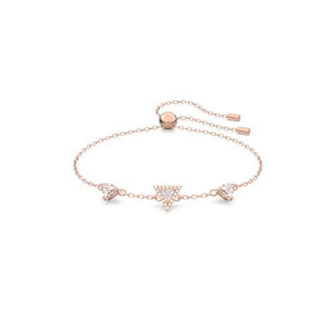 Swarovski Ortyx Bracelet Triangle Cut White Rose Gold Tone Plated Jewellery From Adams