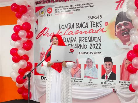 F Pks Dprd Sulteng Gelar Lomba Baca Teks Proklamasi Mirip Soekarno