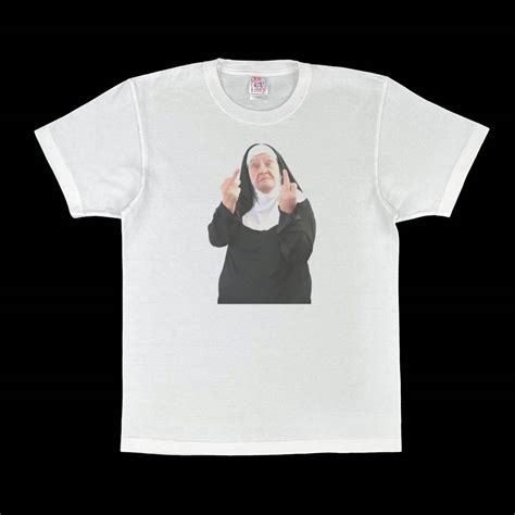 未使用 新品 W FUCK YOU ダブル ファックユー 両手 中指 挑発 ファンキーおばあちゃん シスター ユニセックス Tシャツ XS SS S M L XL LL