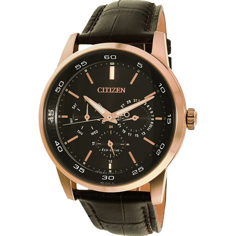 citizen citizen mens bu  gold leather eco drive dress