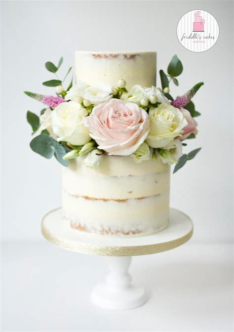 Semi Naked Fresh Flower Wedding Cake Friddle S Cakes