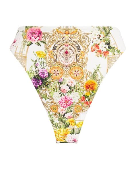 Camilla Floral High Rise Bikini Bottoms In Metallic Lyst
