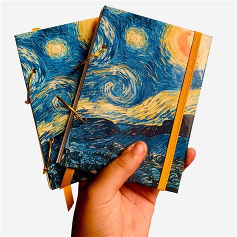 Noite Estrelada Van Gogh Caderno Argolado Personalizado A5 Elo7