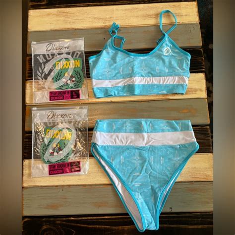 Dixxon Swim Dixxon Blue And White Bikini Set Poshmark