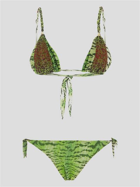 Buy PIN UP STAIRS Pin Up Tiger Print Triangle Bikini One Color At Off Editorialist