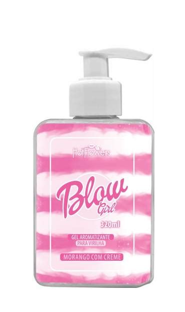 Blow Girl Gel Aromatizante Para Virilha Morango Creme 320ml Hot Flowers Sexy Atacado