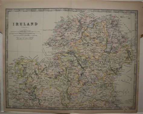 1871 ANTIQUE MAP Ireland Northern Mayo Sligo Donegal Tyrone Monaghan