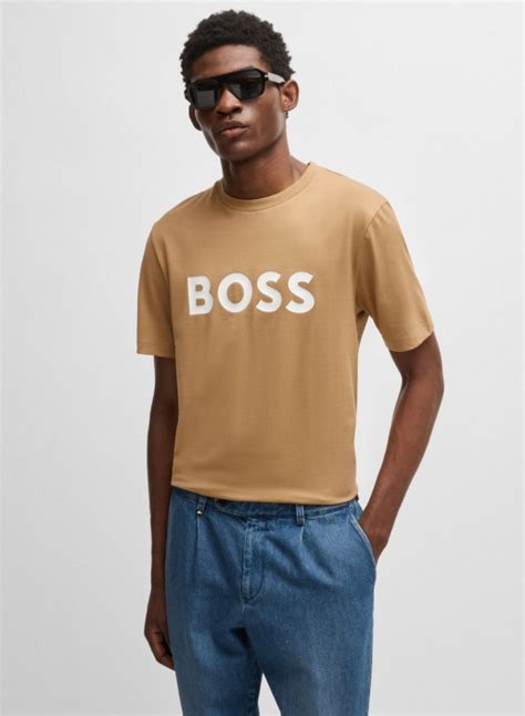 футболка, BOSS. Футболка с фирменным логотипом. Стандартный крой