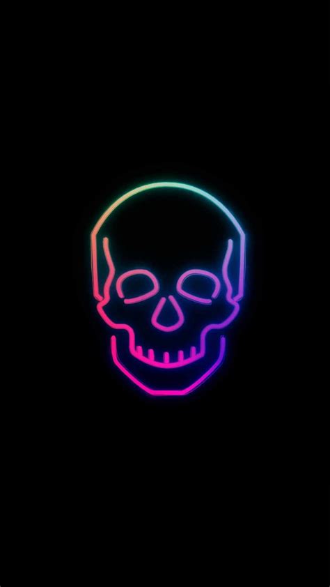 Rainbow Neon Skull Iphone Wallpaper Iphone Wallpapers