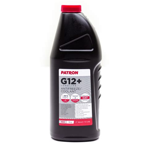 Антифриз PATRON ANTIFREEZE G12+ LONG LIFE RED_красный, Готовый раствор ...