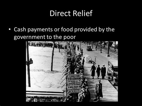 Direct Relief Great Depression Definition