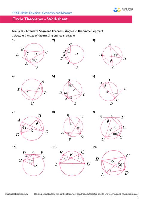 SOLUTION: Third space learning circle theorems gcse worksheet - Studypool