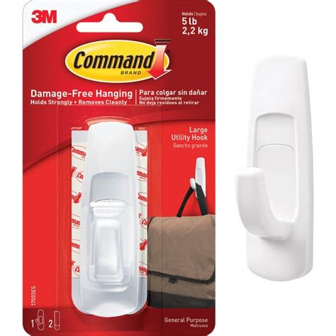 3M Command Large Utility Adhesive Hook 2 Pack Almandoz Hardware Ltd