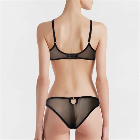 Women Transparent Intimate Design Mesh Underwire Sexy Girls Lingerie Bra Underwear And Women