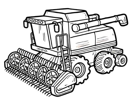 Desenhos de Uma Colheitadeira para Colorir e Imprimir - Colorir.Info