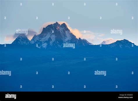 Peak Of Mount Kenya At Sunrise Mount Kenya National Park Kenya Stock
