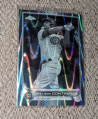 Willson Contreras Topps Chrome Sonic Black White Ray Wave