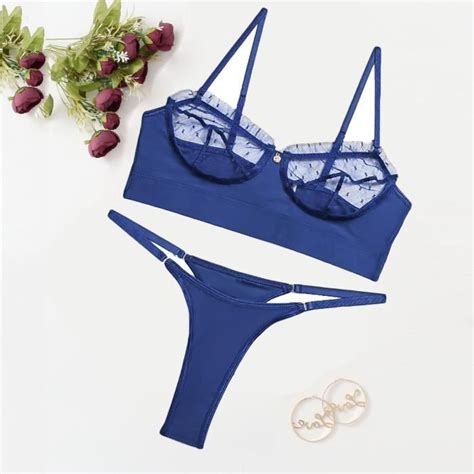 Mesdames Lingerie Sexy Ensemble Dentelle Perspective Dentelle Couture Sous Vêtements Pyjamas