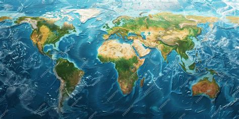 Global Water Resources Map With Natural Landscape Premium Ai