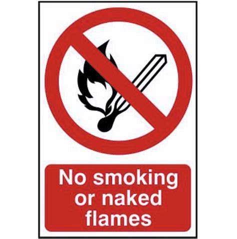 No Smoking Or Naked Flames Sign Pvc X Mm Atf Supplies