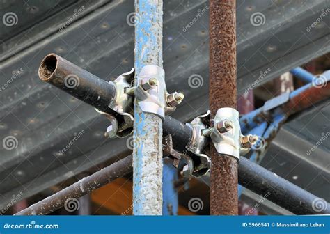 Scaffolding clamps stock image. Image of pole, building - 5966541