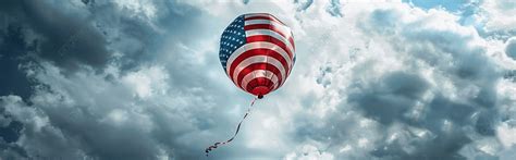 American Flag Hot Air Balloon Background Patriotic Balloon Flight Usa Flag Aerial View