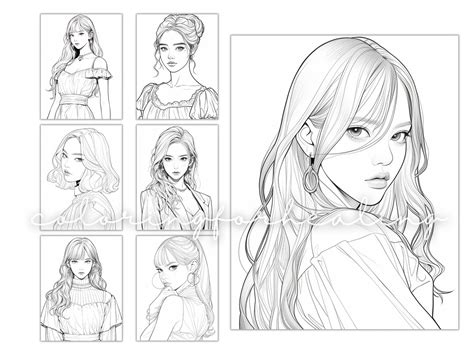 Coloring Pages Kpop Girl Fashion Printable K Pop Beauty Coloring Book