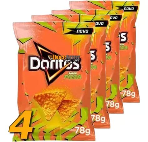 Doritos Novo Sabor Pizza Kit Com 4 Unidades De 78g Cada Parcelamento