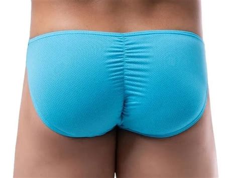 New Men S Sexy Blue Butt Defining Tan Thru Bikini Brief W Contoured Pouch Gay EBay