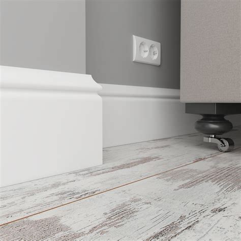 Высокий Плинтус белый Ultrawood арт. Base 5500 p (2000 x 138 x 18 мм ...