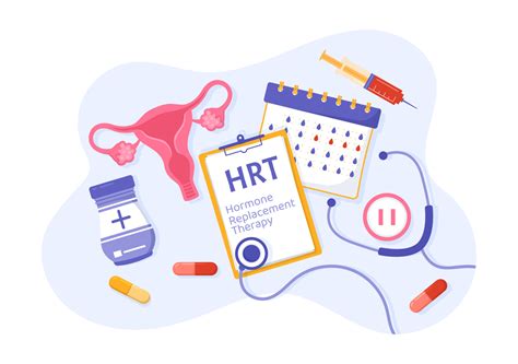 Hrt Or Hormone Replacement Therapy Acronym Vector Illustration With