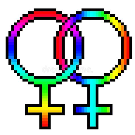 Pixel Art Rainbow Gender Symbol Stock Vector Illustration Of Lesbian