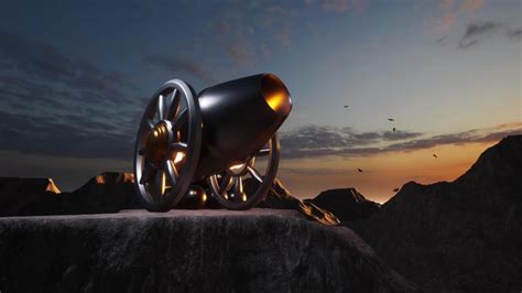 cannon fire stock video footage