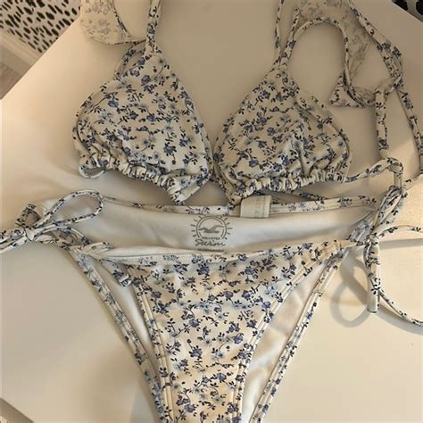 Hollister Swim Hollister Blue Floral Bikini Set Poshmark