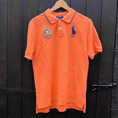 Polo Ralph Lauren Men S Orange Polo Shirts Depop