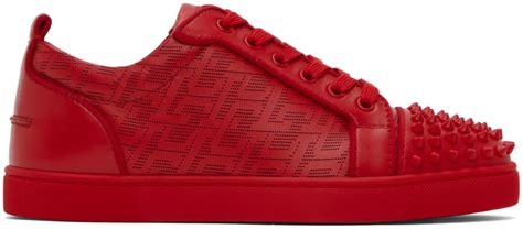 Christian Louboutin Red Louis Junior Spikes Orlato Sneakers Ssense