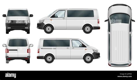 minivan vector template  white background isolated city minibus