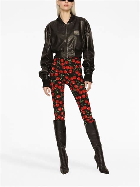 Dolce Gabbana High Waisted Cherry Print Leggings Farfetch