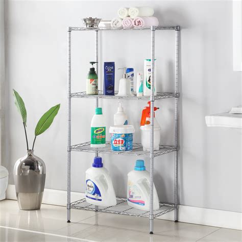 Купить Стеллаж для хранения 置物架厨房客厅落地收纳架金属微波炉架长60宽35高120cm简约四层 Heart at ...