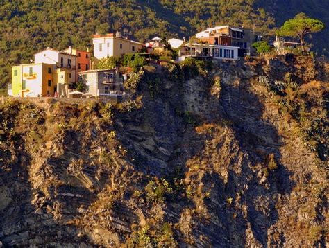 Cliff Houses In Liguria Italy Free Image Download